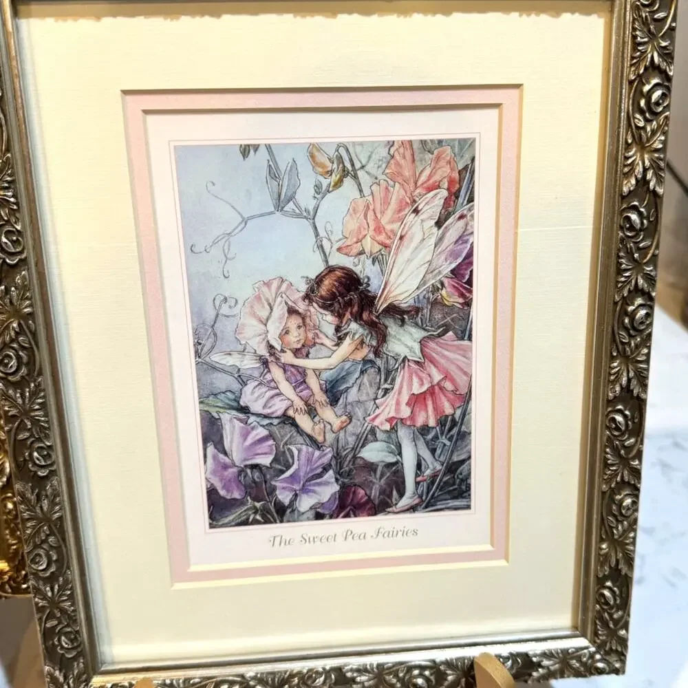 Framed art prints Flower Fairies by Cicely Mary Barke x3 silver pewter whimsical - Picture 4 of 7